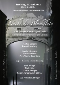 Plakat Nacht der Blockfloete 2012