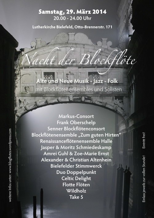 Plakat Nacht der Blockflöte2014